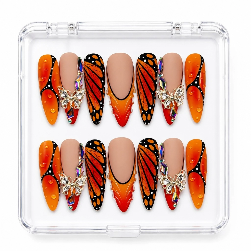 Press-on Nails Wholesale $14.90 Flame Butterfly Luxe by Yabe Vietnam