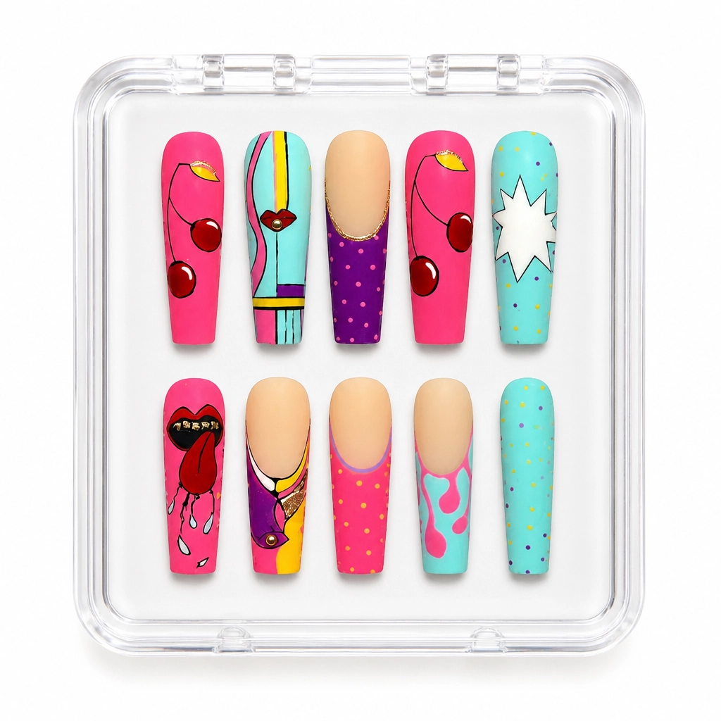 Press-on Nails Wholesale $14.90 Pop Art Flair by Yabe Vietnam