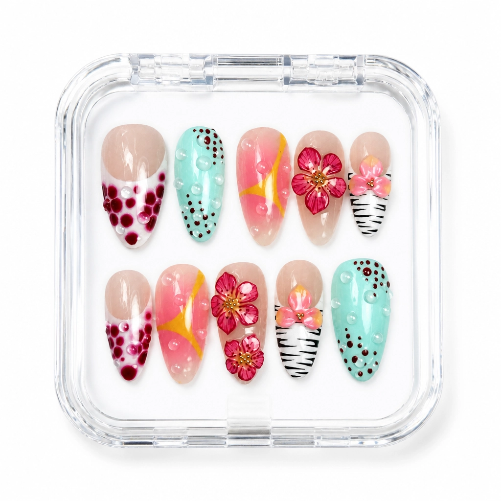 Press-on Nails Wholesale $14.90 Tropical Blossom by Yabe Vietnam