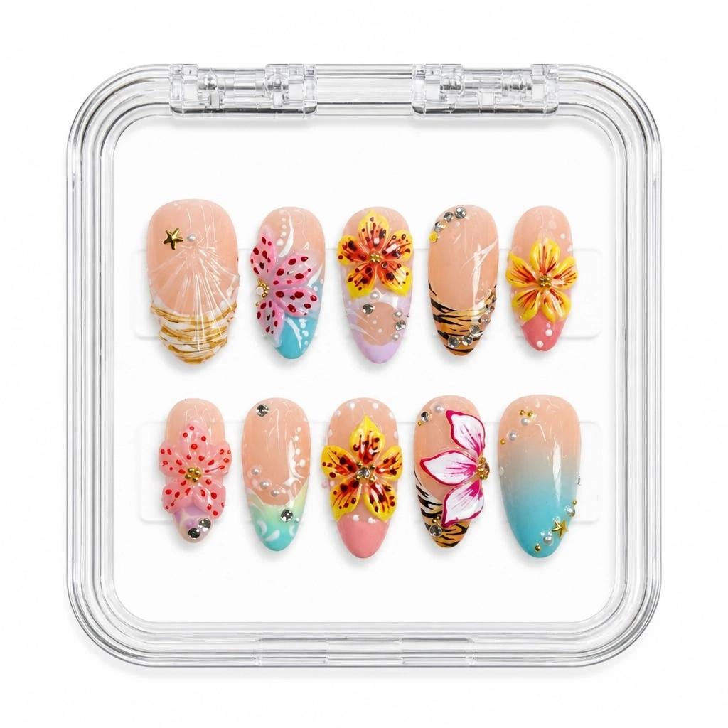 Press-on Nails Wholesale $14.90 Botanical Bloom by Yabe Vietnam