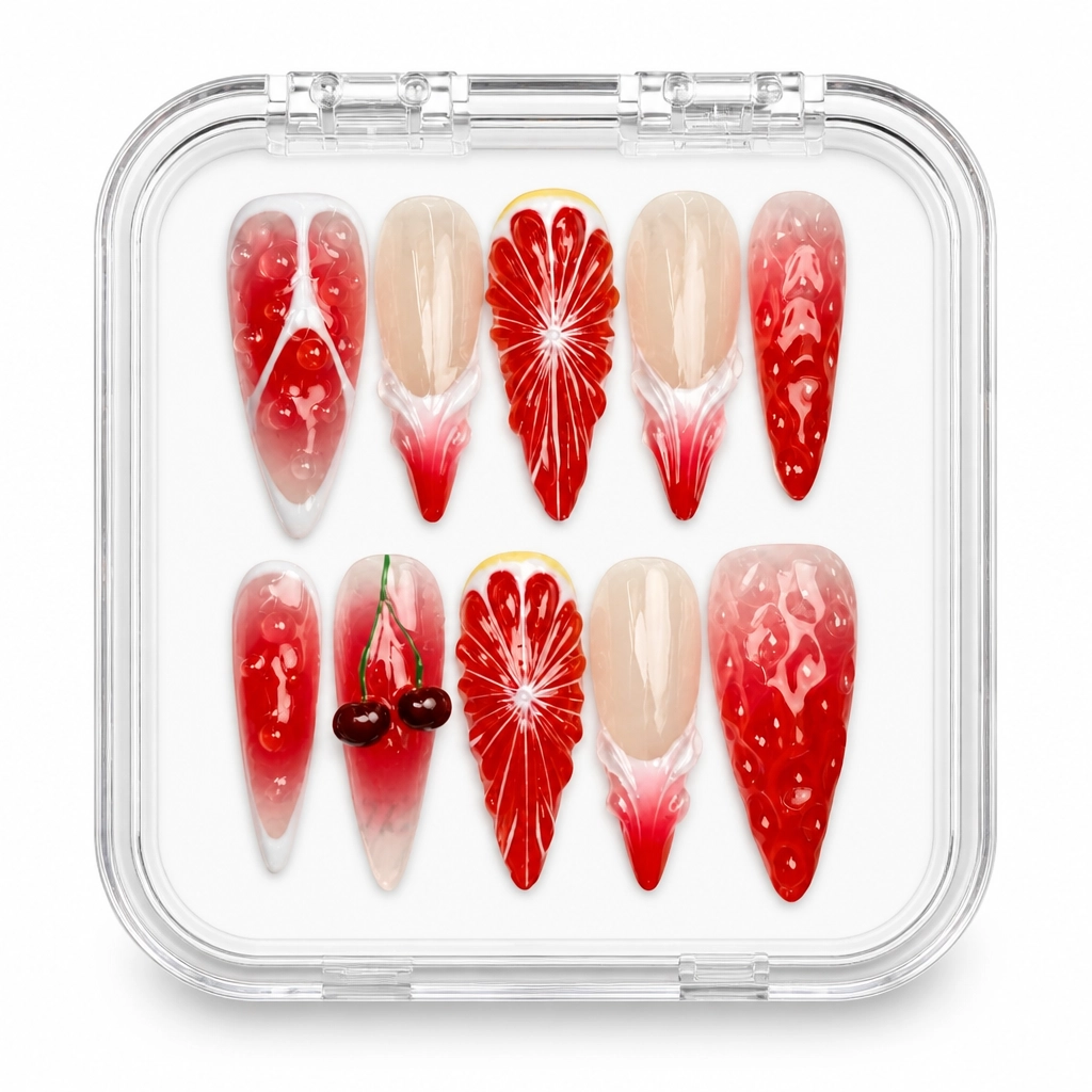 Press-on Nails Wholesale $14.90 Crimson Starburst by Yabe Vietnam