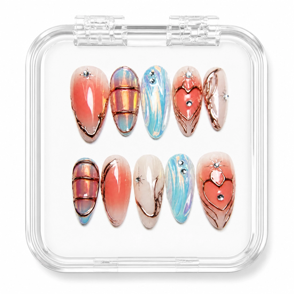 Press-on Nails Wholesale $14.90 Sunset Glam by Yabe Vietnam
