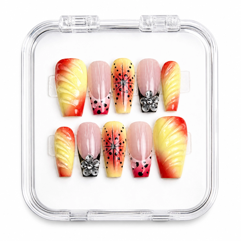 Press-on Nails Wholesale $14.90 Sunset Glamour by Yabe Vietnam