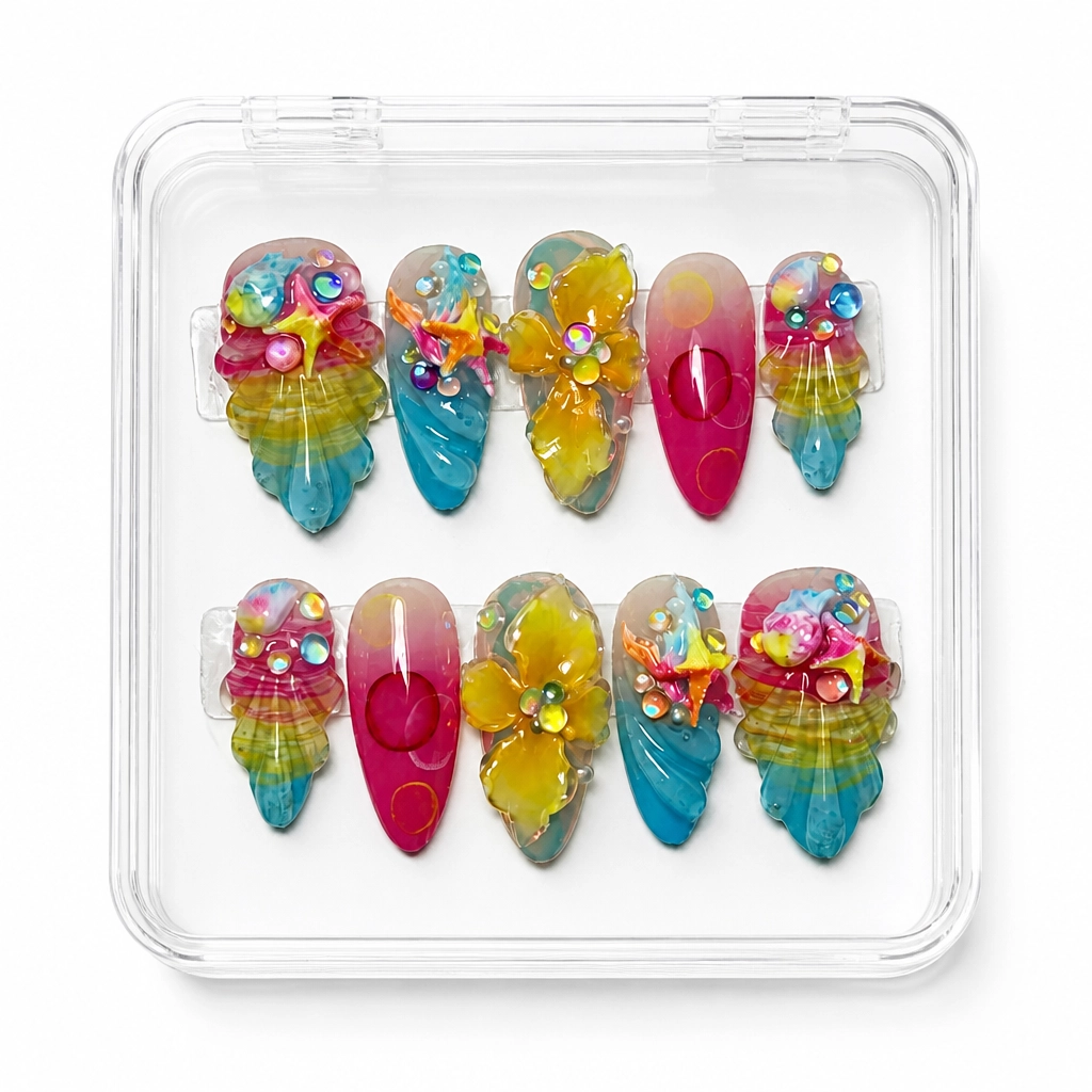 Press-on Nails Wholesale $14.90 Magenta Bloom by Yabe Vietnam