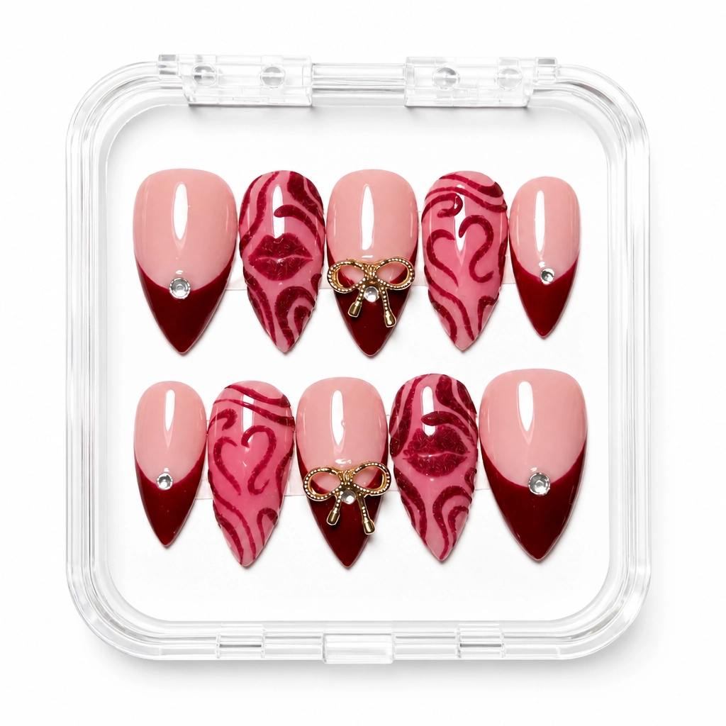Press-on Nails Wholesale $14.90 Crimson Elegance by Yabe Vietnam