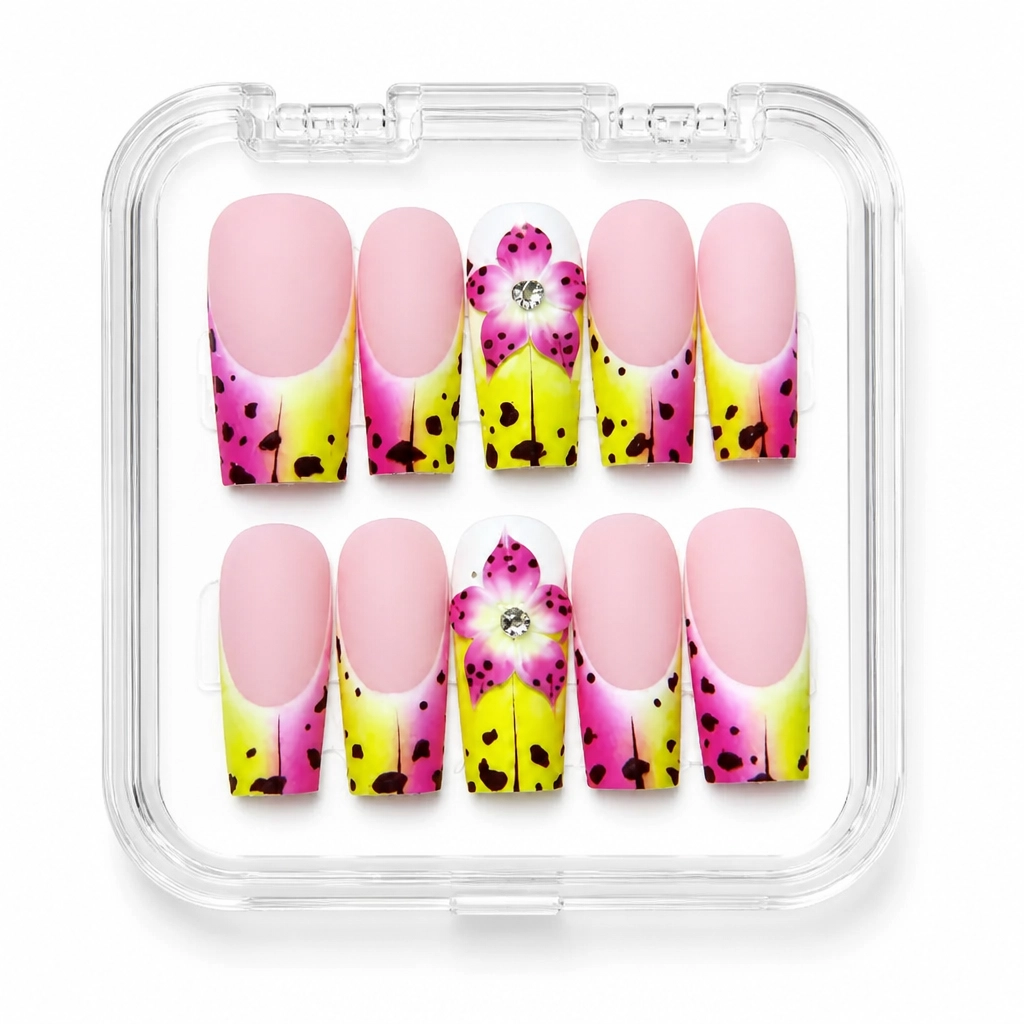 Press-on Nails Wholesale $14.90 Neon Wildflower by Yabe Vietnam