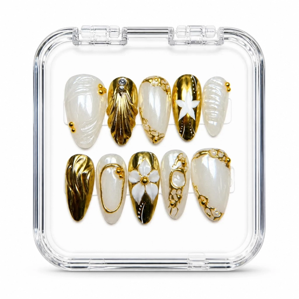 Press-on Nails Wholesale $14.90 Metallic Elegance by Yabe Vietnam