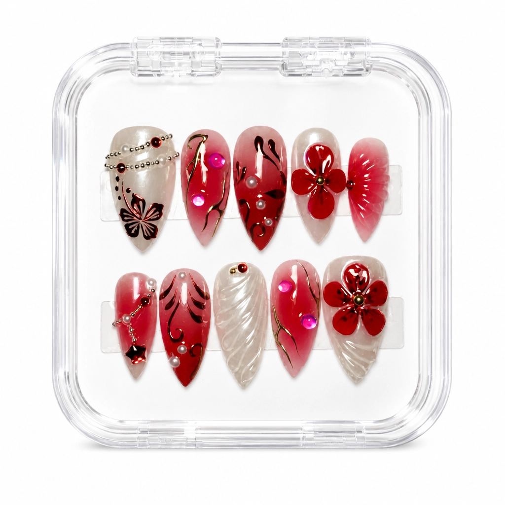 Press-on Nails Wholesale $14.90 Velvet Blossom by Yabe Vietnam