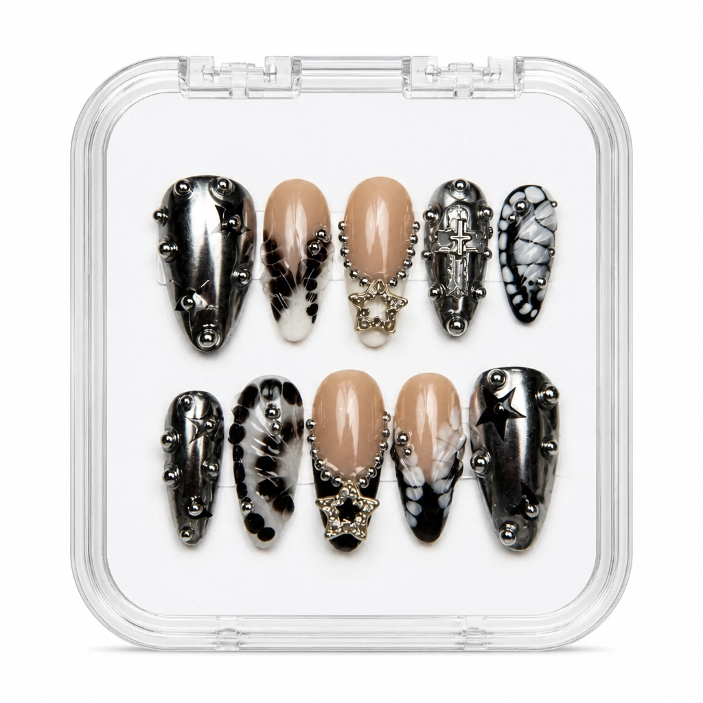 Press-on Nails Wholesale $14.90 Obsidian Glam by Yabe Vietnam