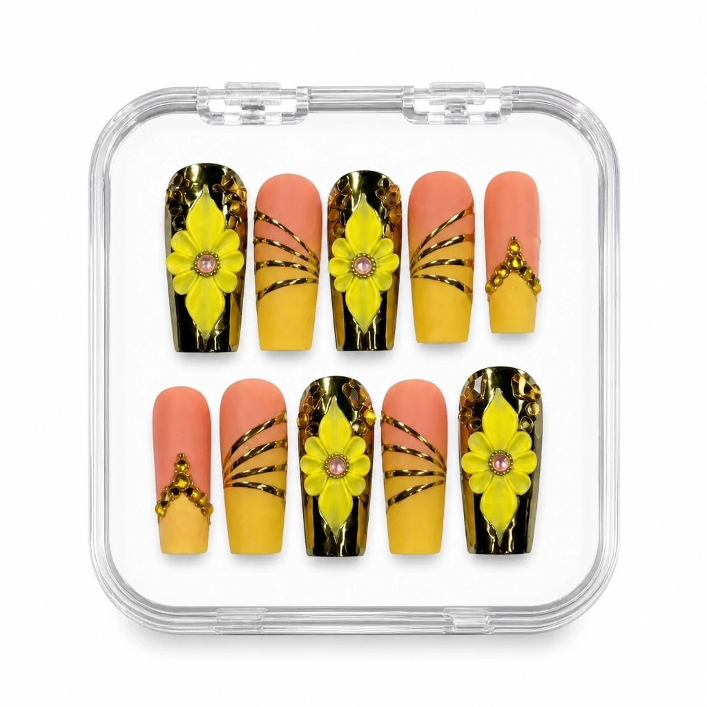Press-on Nails Wholesale $14.90 Sunflower Luxe by Yabe Vietnam