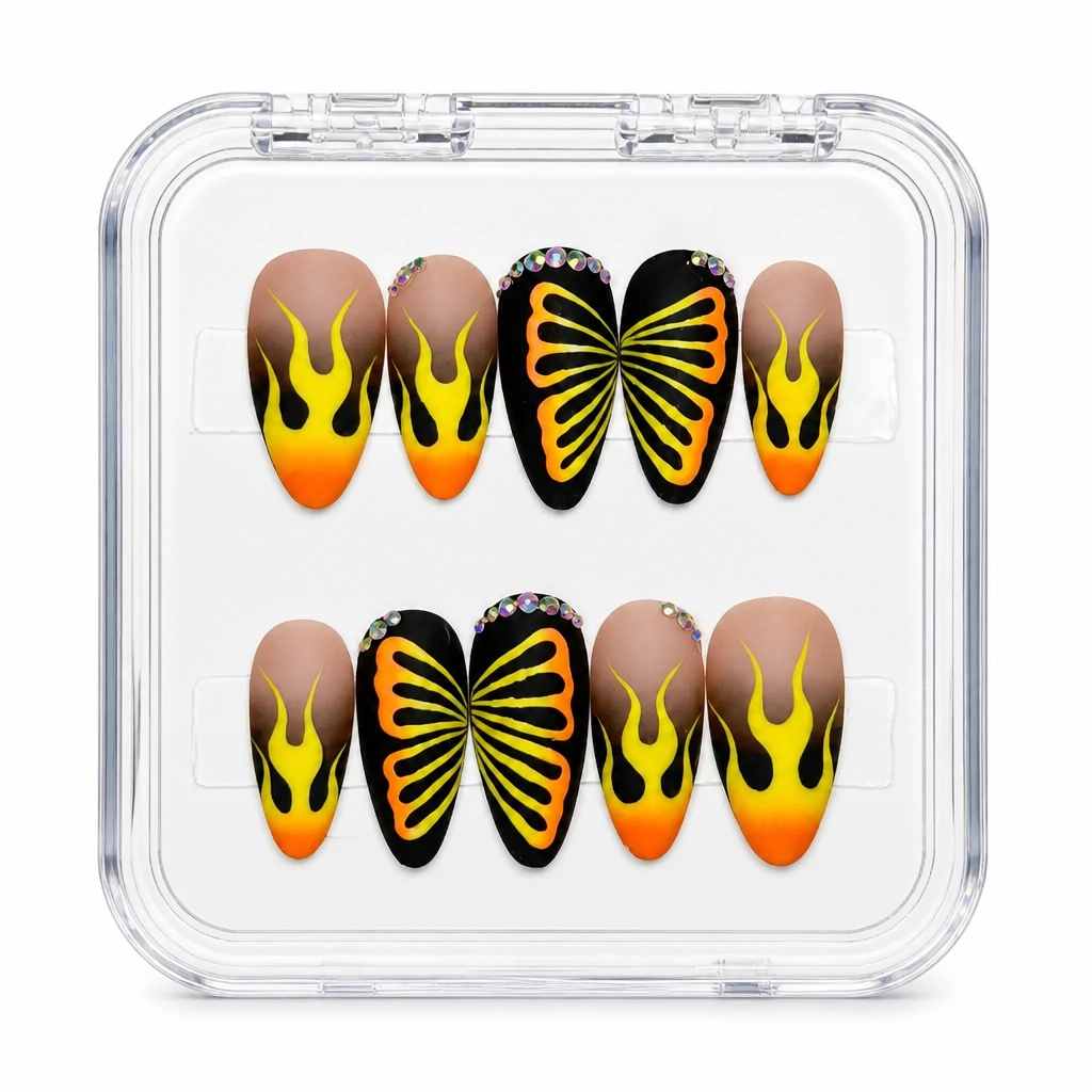 Press-on Nails Wholesale $14.90 Monarch Flame by Yabe Vietnam