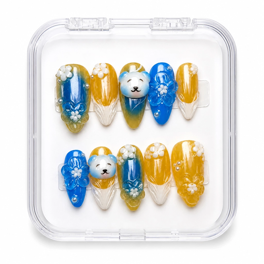 Press-on Nails Wholesale $14.90 Sapphire Aurora by Yabe Vietnam