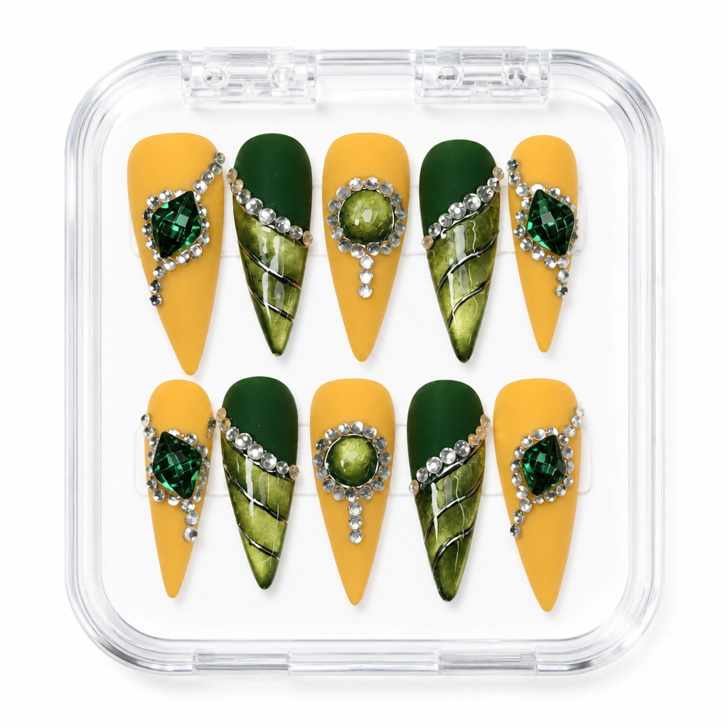 Press-on Nails Wholesale $14.90 Emerald Luxe by Yabe Vietnam