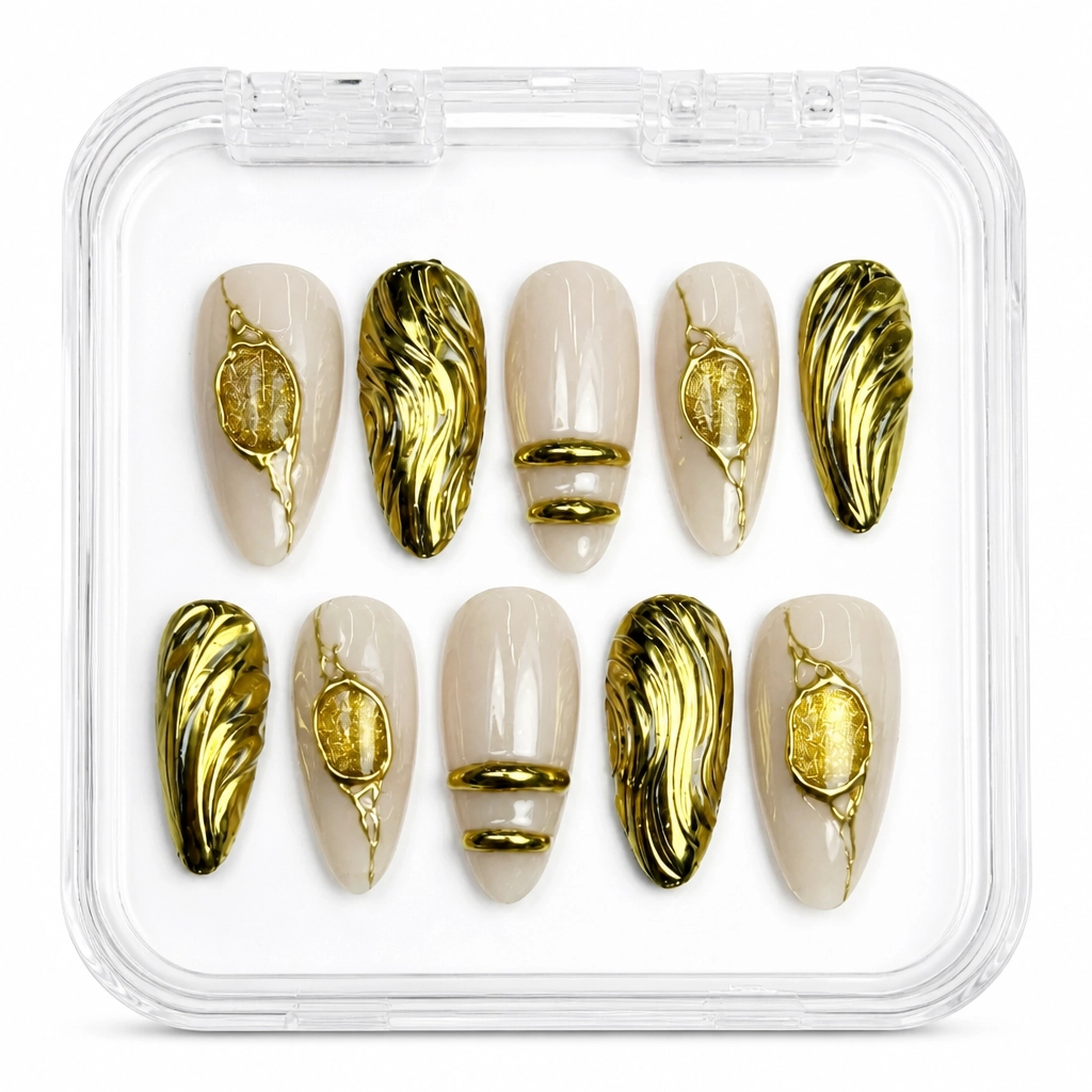 Press-on Nails Wholesale $14.90 Champagne Luxe by Yabe Vietnam