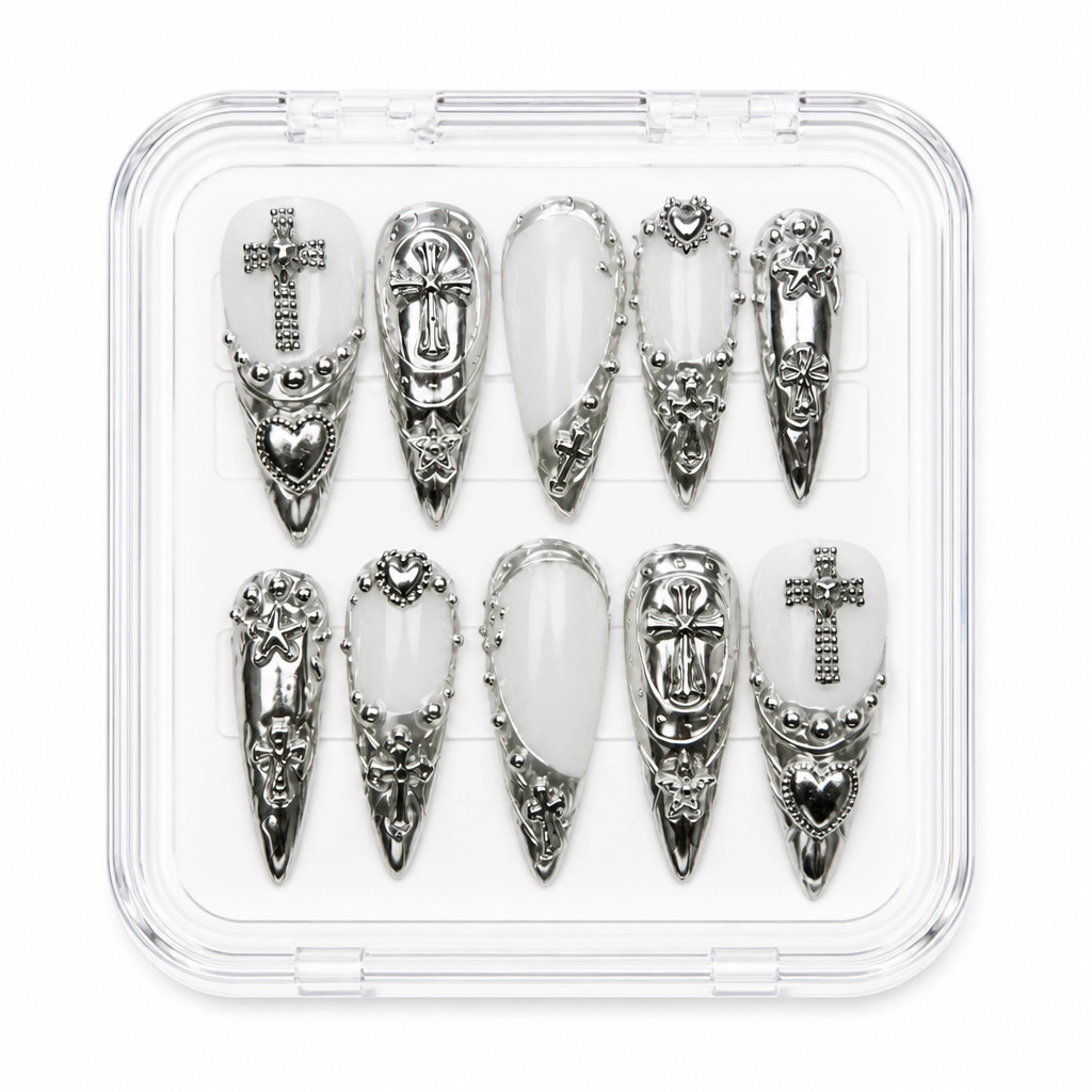 Press-on Nails Wholesale $14.90 Obsidian Elegance by Yabe Vietnam