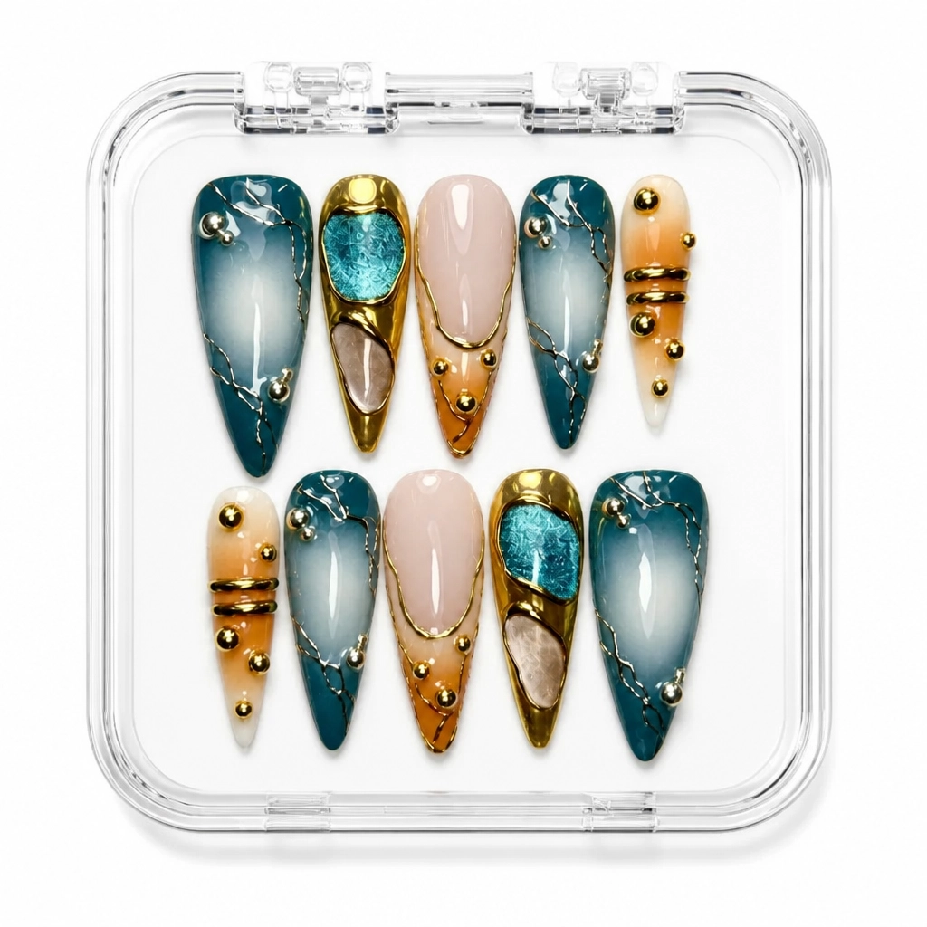 Press-on Nails Wholesale $14.90 Luxe Teal Mystique by Yabe Vietnam