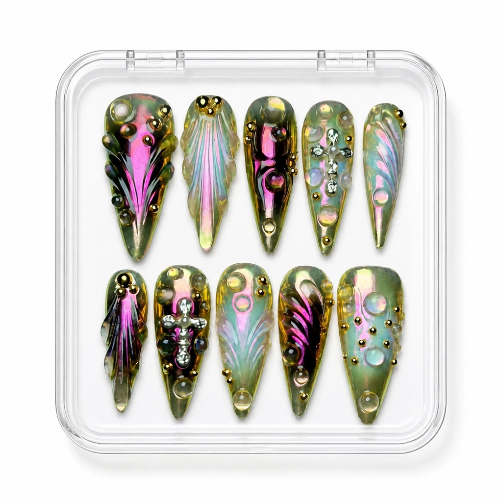 Press-on Nails Wholesale $14.90 Iridescent Allure by Yabe Vietnam