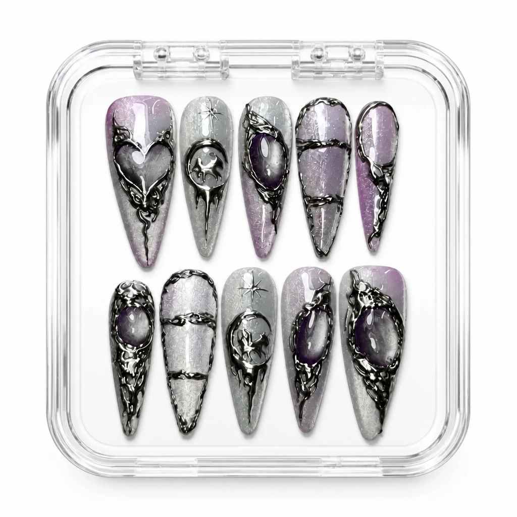 Press-on Nails Wholesale $14.90 Amethyst Shatter by Yabe Vietnam