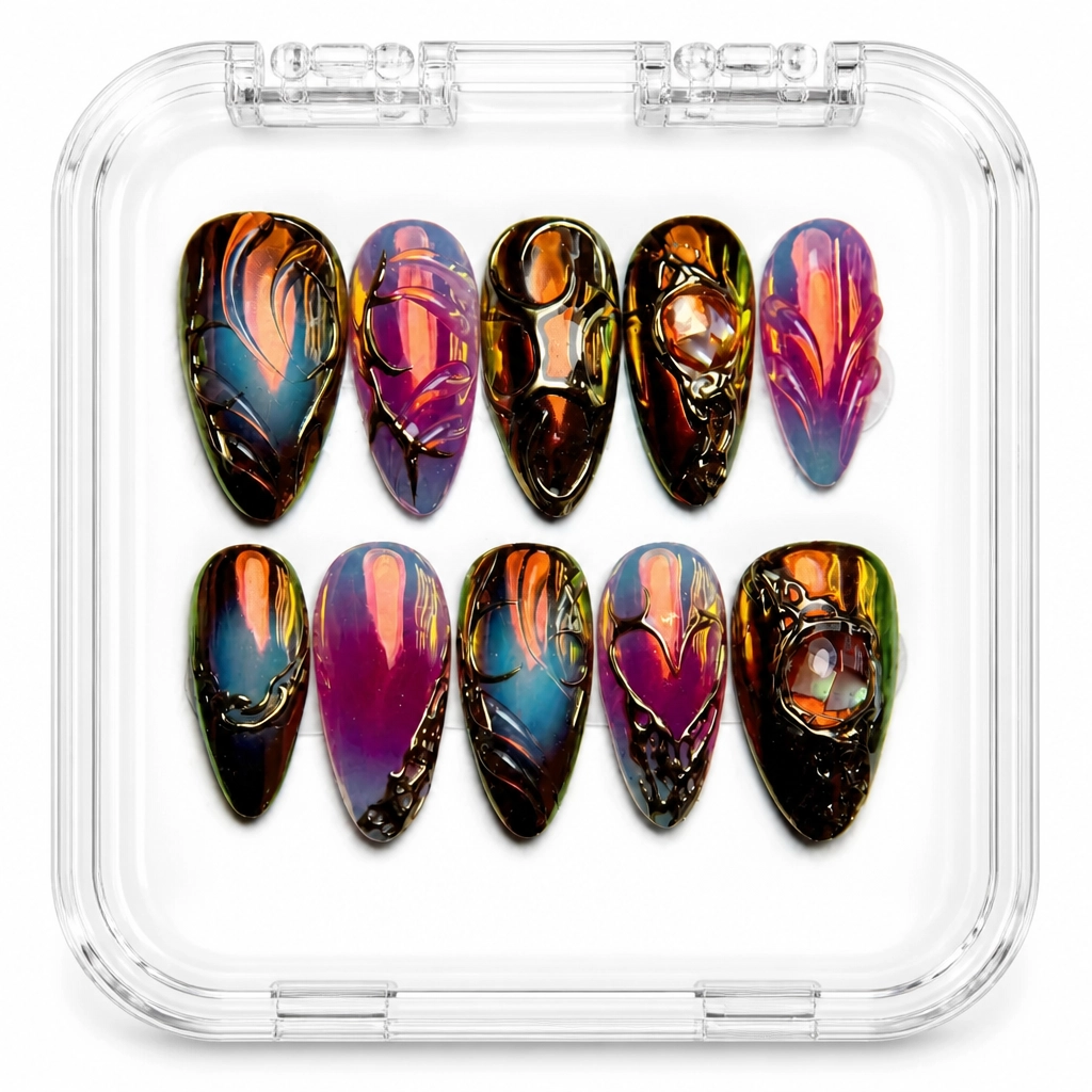 Press-on Nails Wholesale $14.90 Prism Noir by Yabe Vietnam
