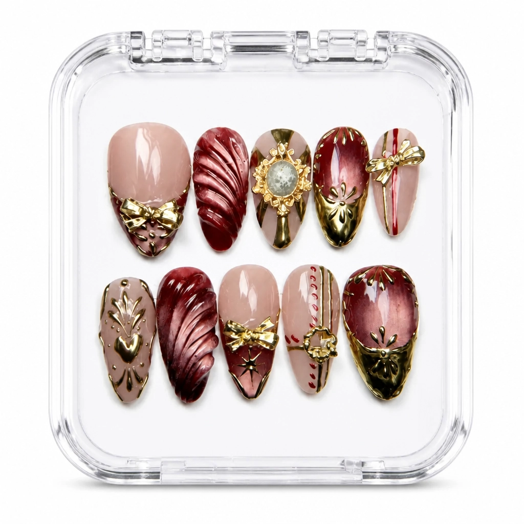 Press-on Nails Wholesale $14.90 Burgundy Luxe by Yabe Vietnam