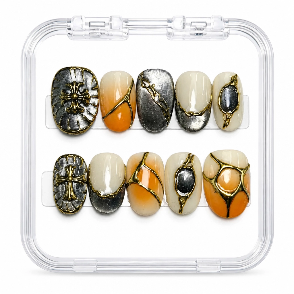 Press-on Nails Wholesale $14.90 Gilded Bloom by Yabe Vietnam