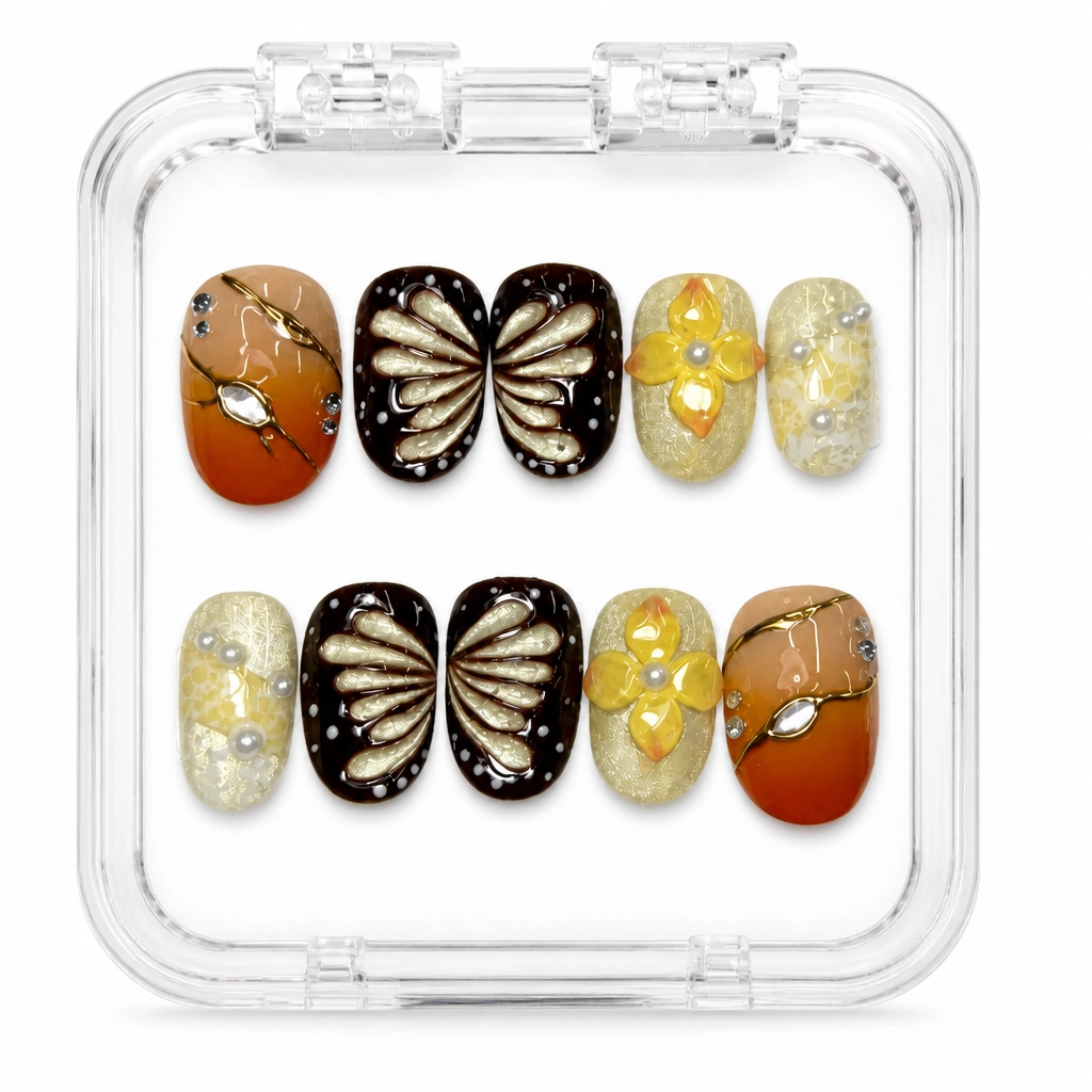 Press-on Nails Wholesale $14.90 Butterfly Garden Luxe by Yabe Vietnam