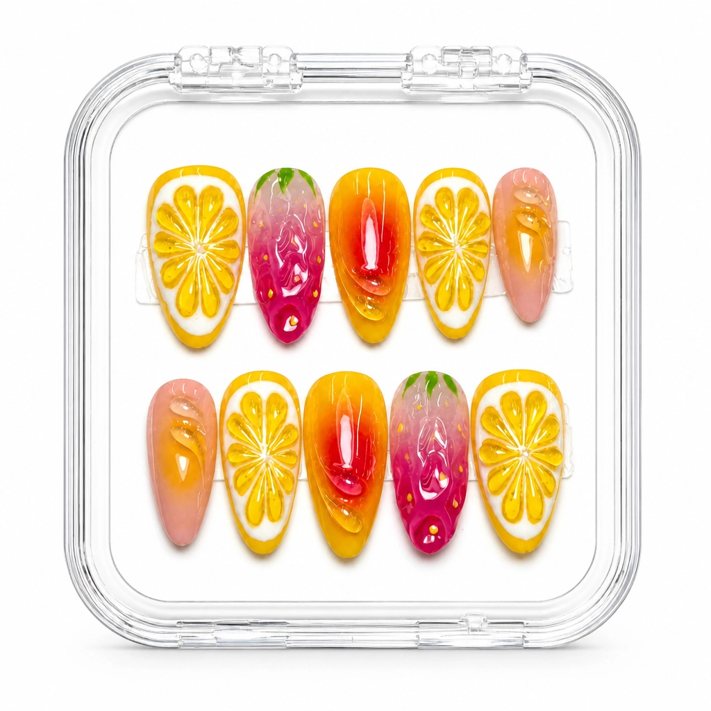 Press-on Nails Wholesale $14.90 Citrus Dream by Yabe Vietnam