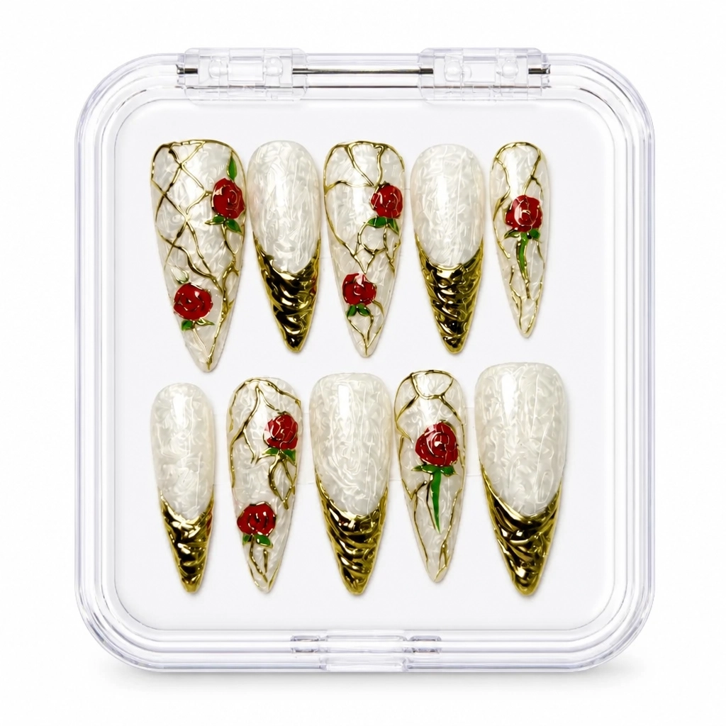 Press-on Nails Wholesale $14.90 Ivory Botanical Bliss by Yabe Vietnam
