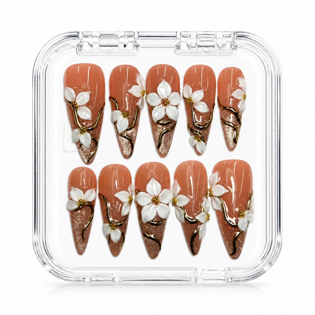 Press-on Nails Wholesale $14.90 Terracotta Blossom by Yabe Vietnam