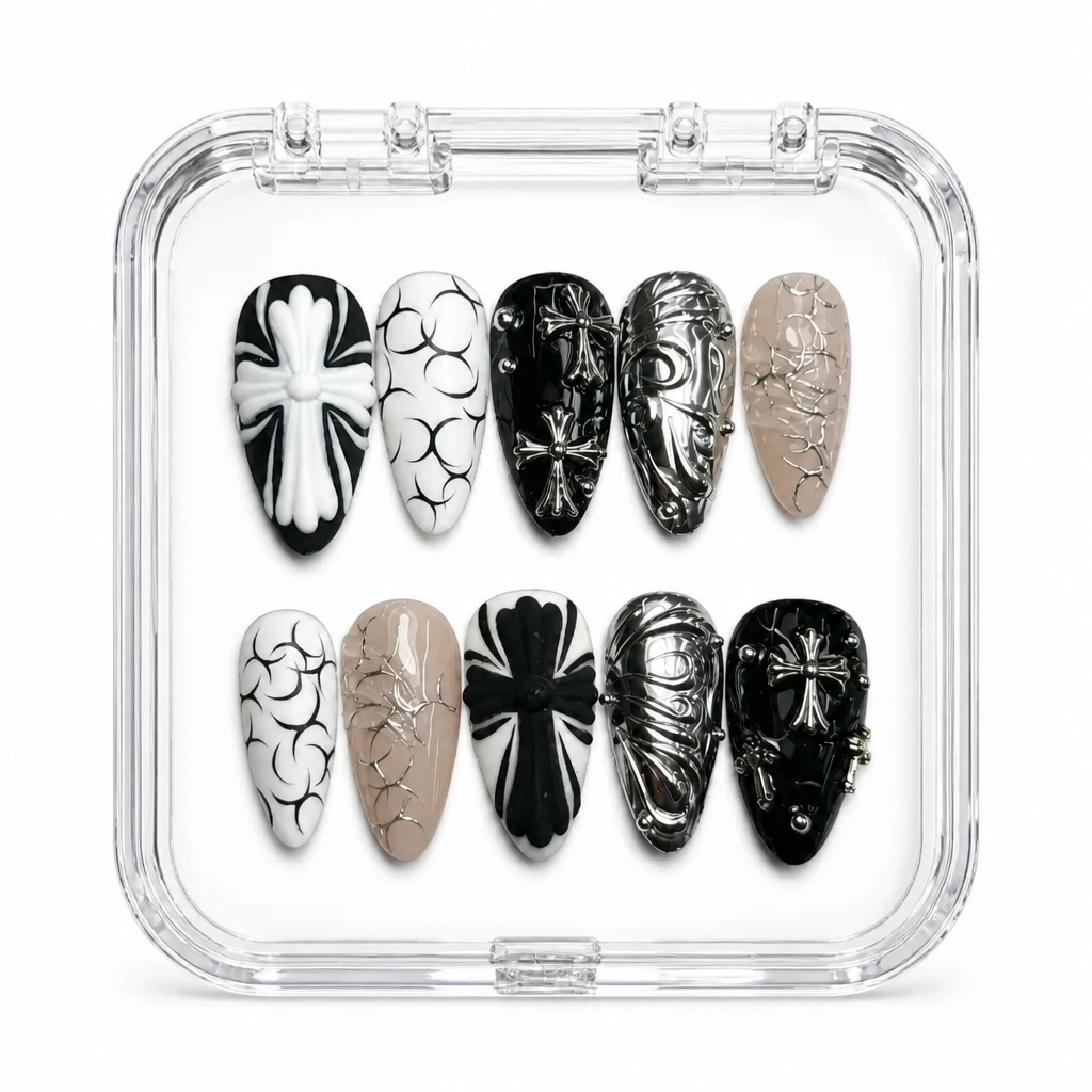 Press-on Nails Wholesale $14.90 Floral Geometry by Yabe Vietnam
