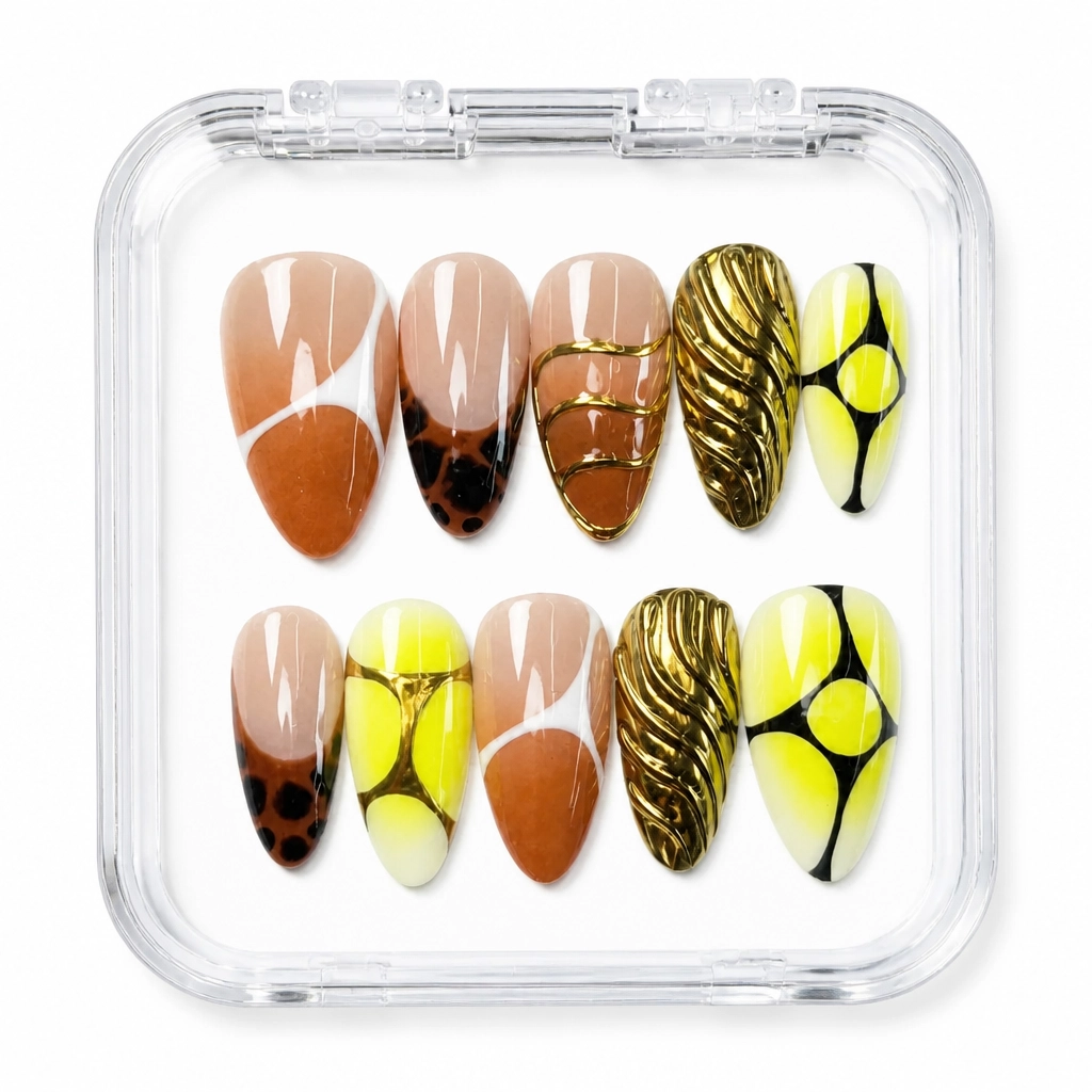 Press-on Nails Wholesale $14.90 Amber Luxe Strike by Yabe Vietnam