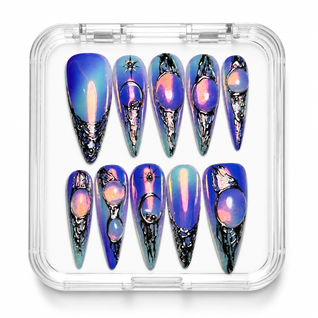 Press-on Nails Wholesale $14.90 Cosmic Aurora by Yabe Vietnam