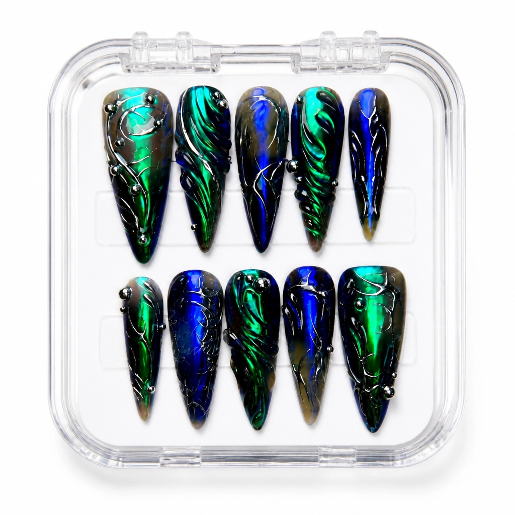 Press-on Nails Wholesale $14.90 Midnight Aurora by Yabe Vietnam