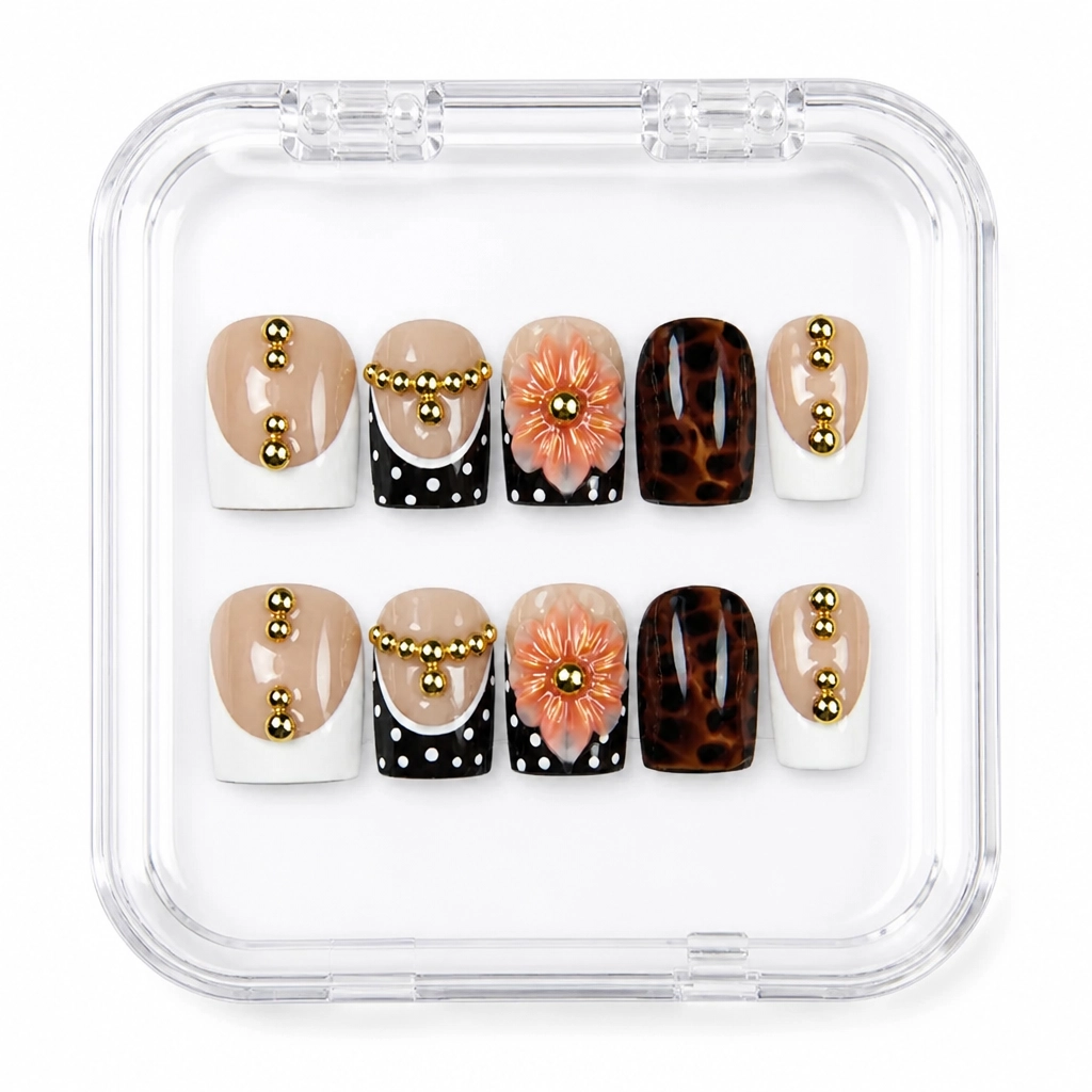 Press-on Nails Wholesale $14.90 Tortoiseshell Bloom by Yabe Vietnam