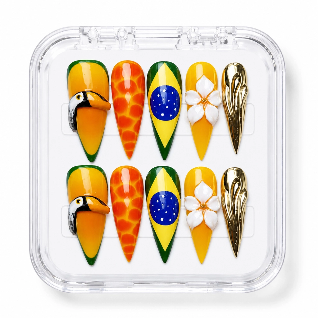 Press-on Nails Wholesale $14.90 Tropical Toucan Dreams by Yabe Vietnam