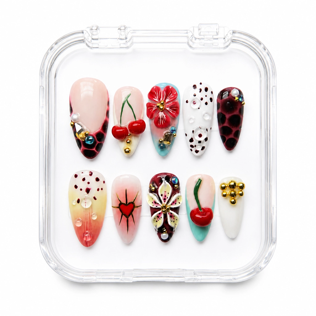 Press-on Nails Wholesale $14.90 Cherry Blossom Eclectic by Yabe Vietnam