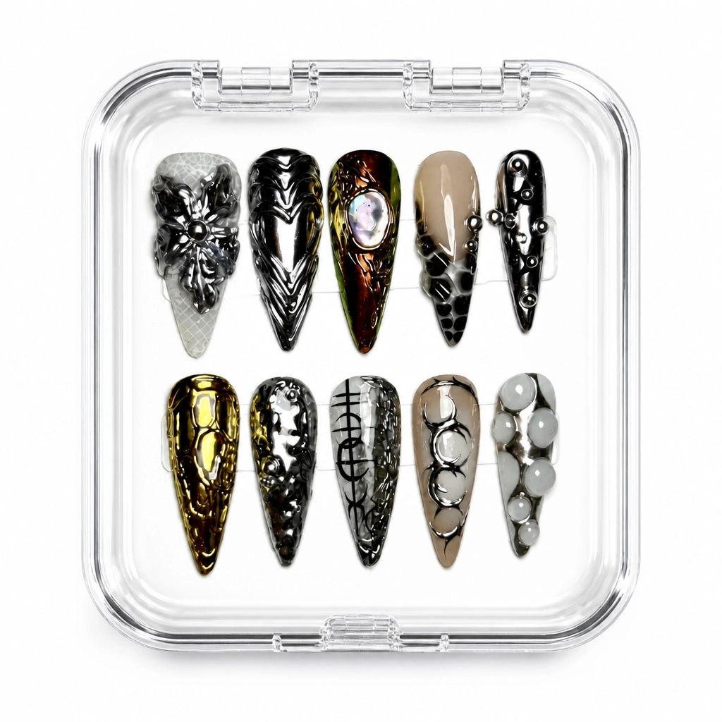 Press-on Nails Wholesale $14.90 Gothic Chrome Armor by Yabe Vietnam