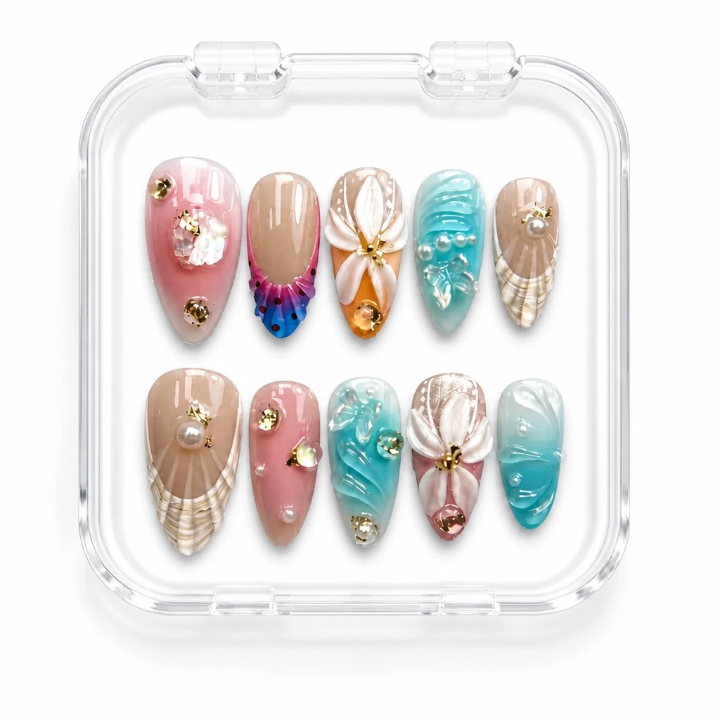 Press-on Nails Wholesale $14.90 Mermaid Bloom by Yabe Vietnam