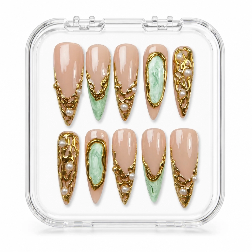Press-on Nails Wholesale $14.90 Emerald Luxe by Yabe Vietnam