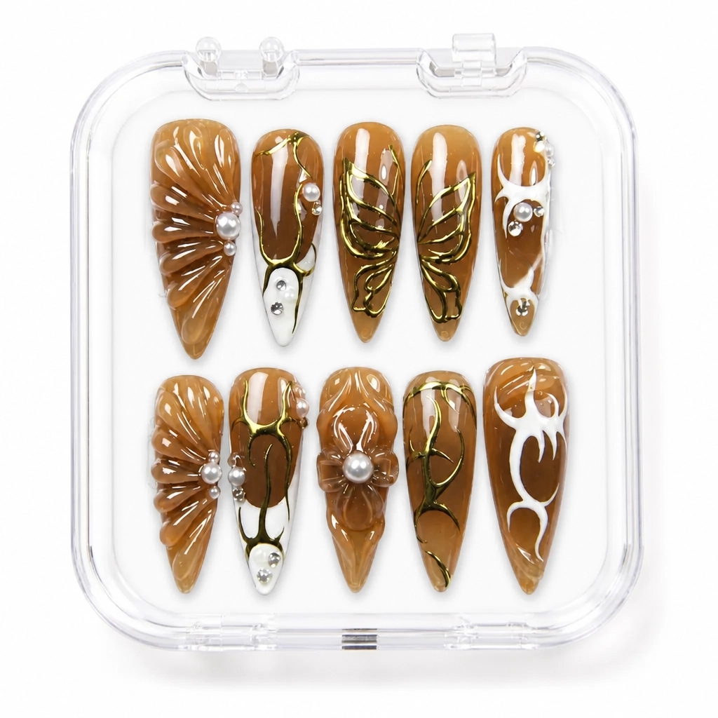Press-on Nails Wholesale $14.90 Caramel Dream by Yabe Vietnam