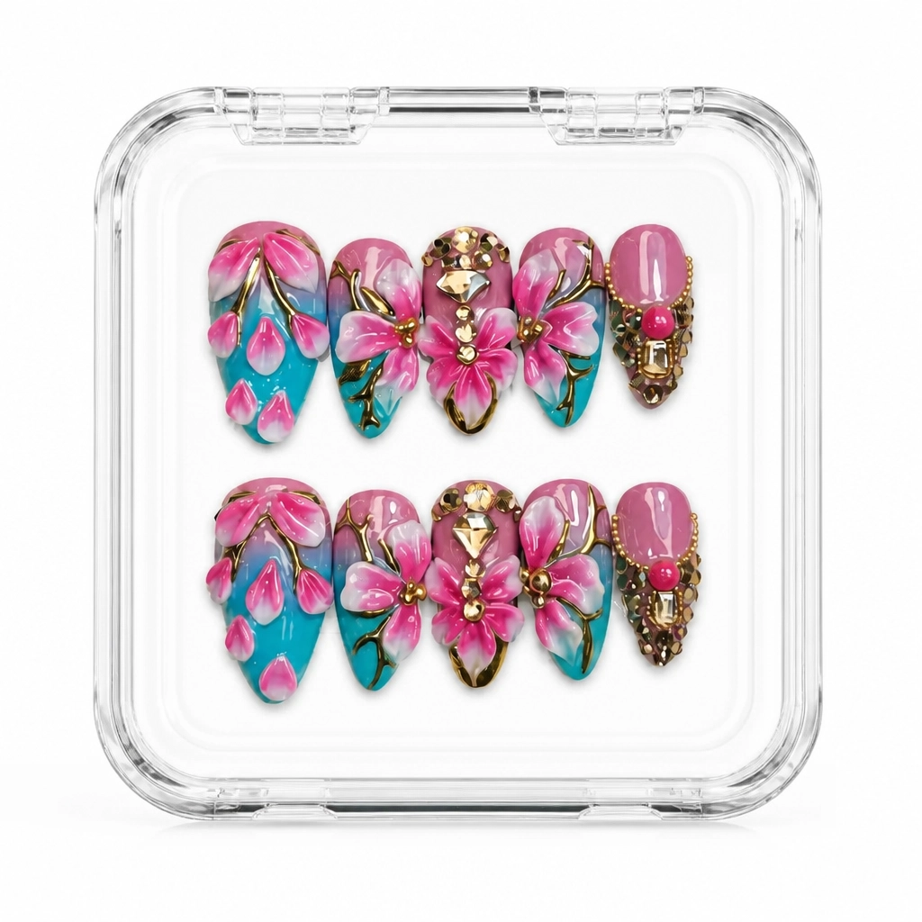 Press-on Nails Wholesale $14.90 Floral Majesty by Yabe Vietnam
