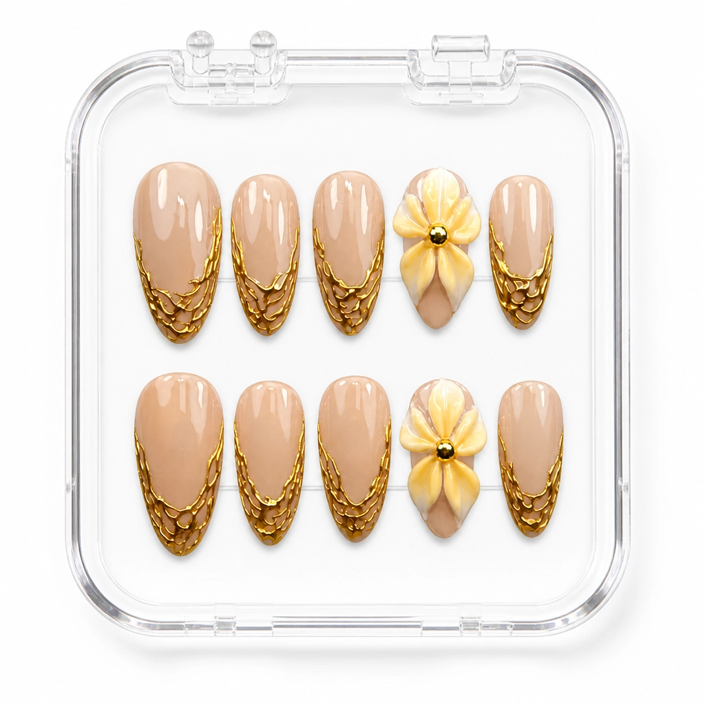 Press-on Nails Wholesale $14.90 Gilded Floral Vine by Yabe Vietnam