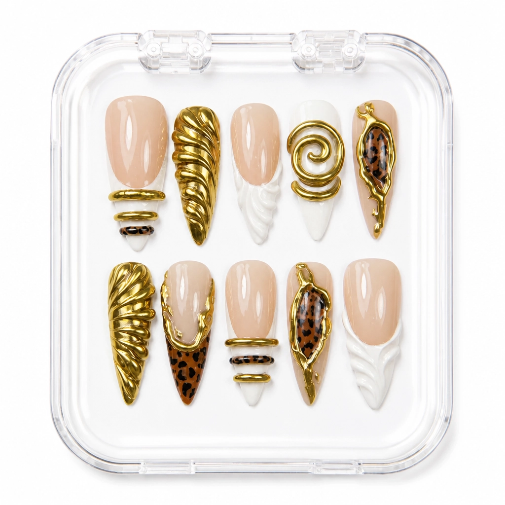 Press-on Nails Wholesale $14.90 Golden Safari Glam by Yabe Vietnam