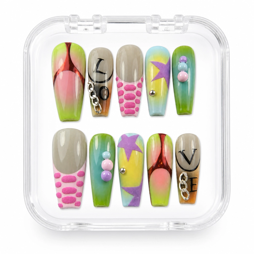 Press-on Nails Wholesale $14.90 Graffiti Love by Yabe Vietnam