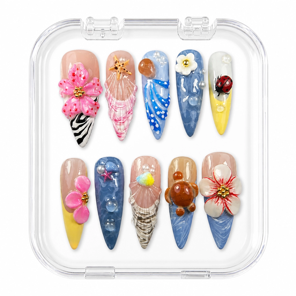 Press-on Nails Wholesale $14.90 Tropical Ocean Bliss by Yabe Vietnam