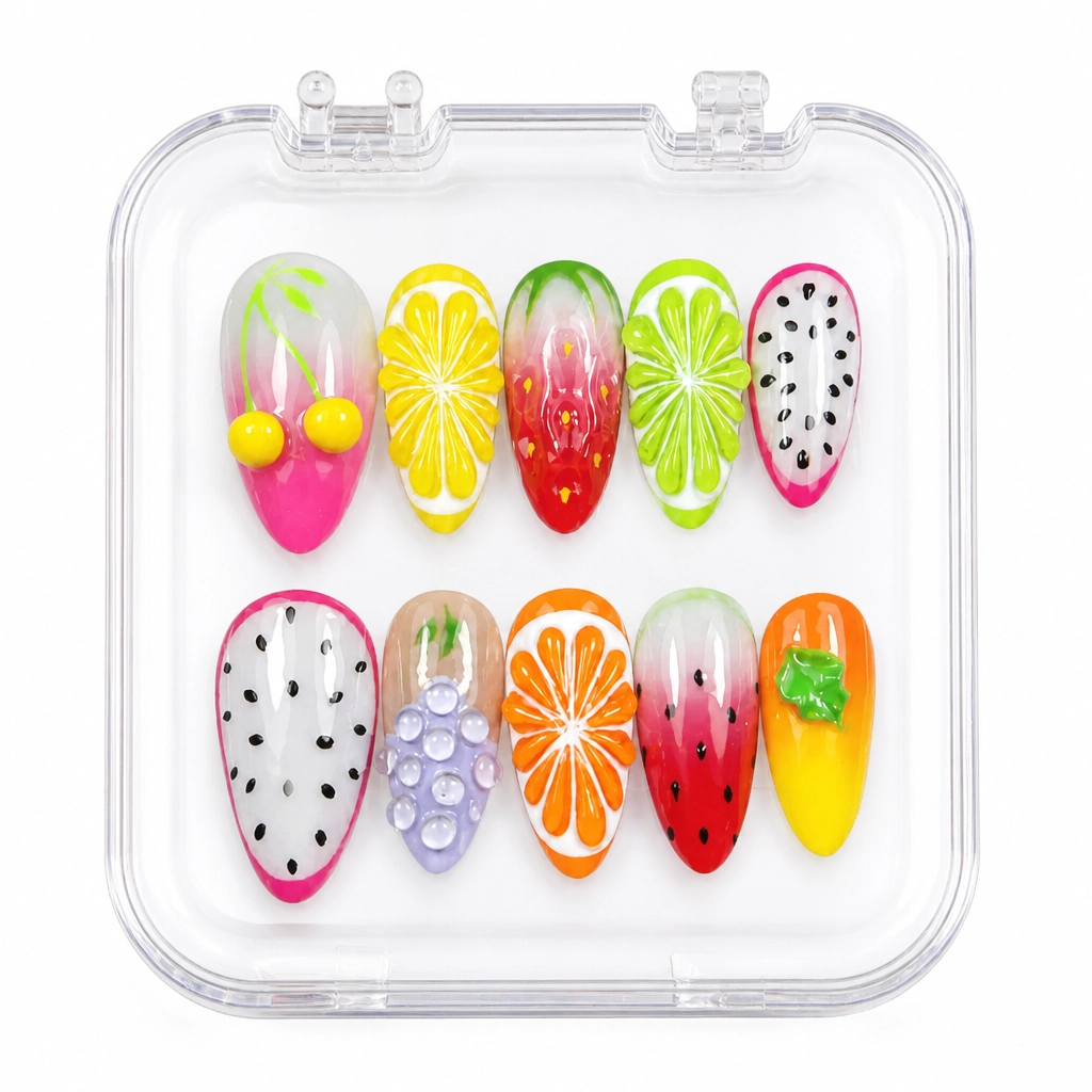 Press-on Nails Wholesale $14.90 Tropical Fruit Medley by Yabe Vietnam