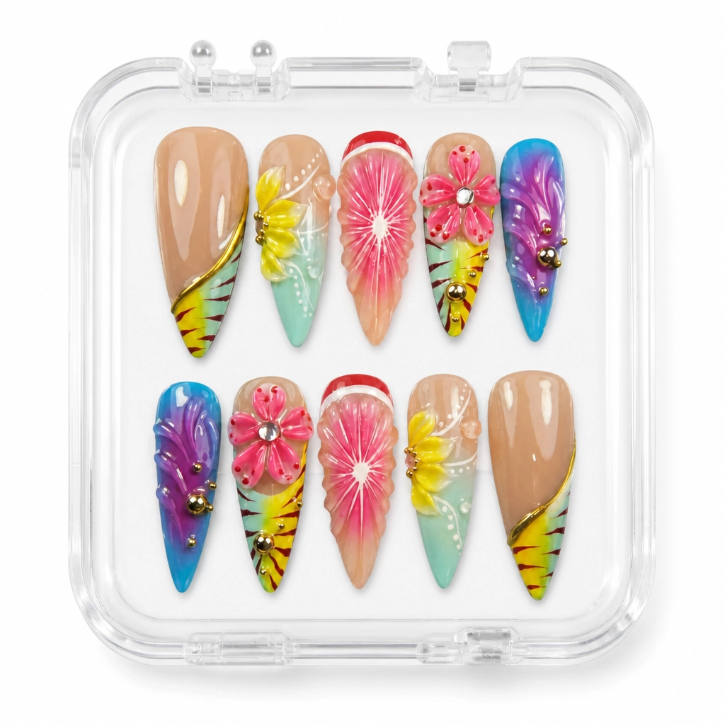 Press-on Nails Wholesale $14.90 Floral Safari by Yabe Vietnam