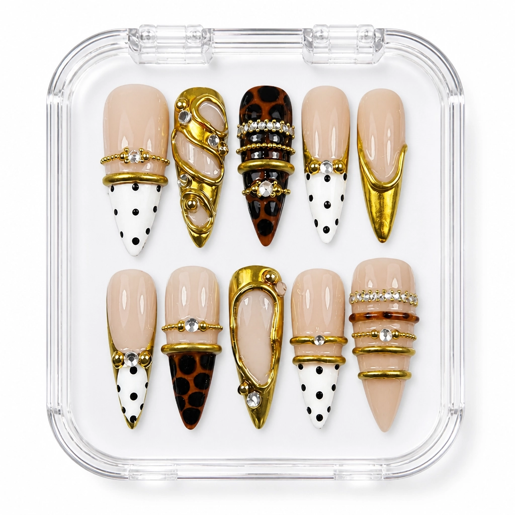 Press-on Nails Wholesale $14.90 Golden Tortoise by Yabe Vietnam