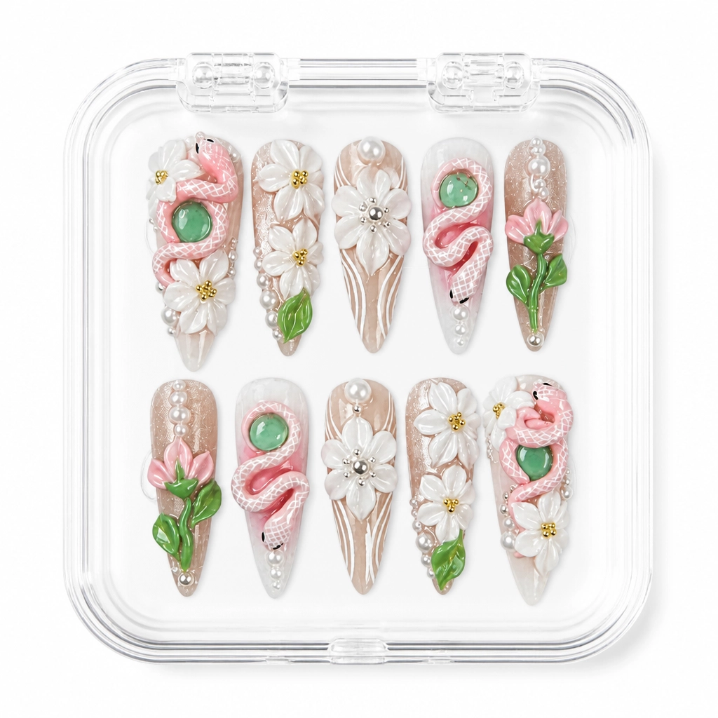 Press-on Nails Wholesale $14.90 Serpent Enchantment by Yabe Vietnam