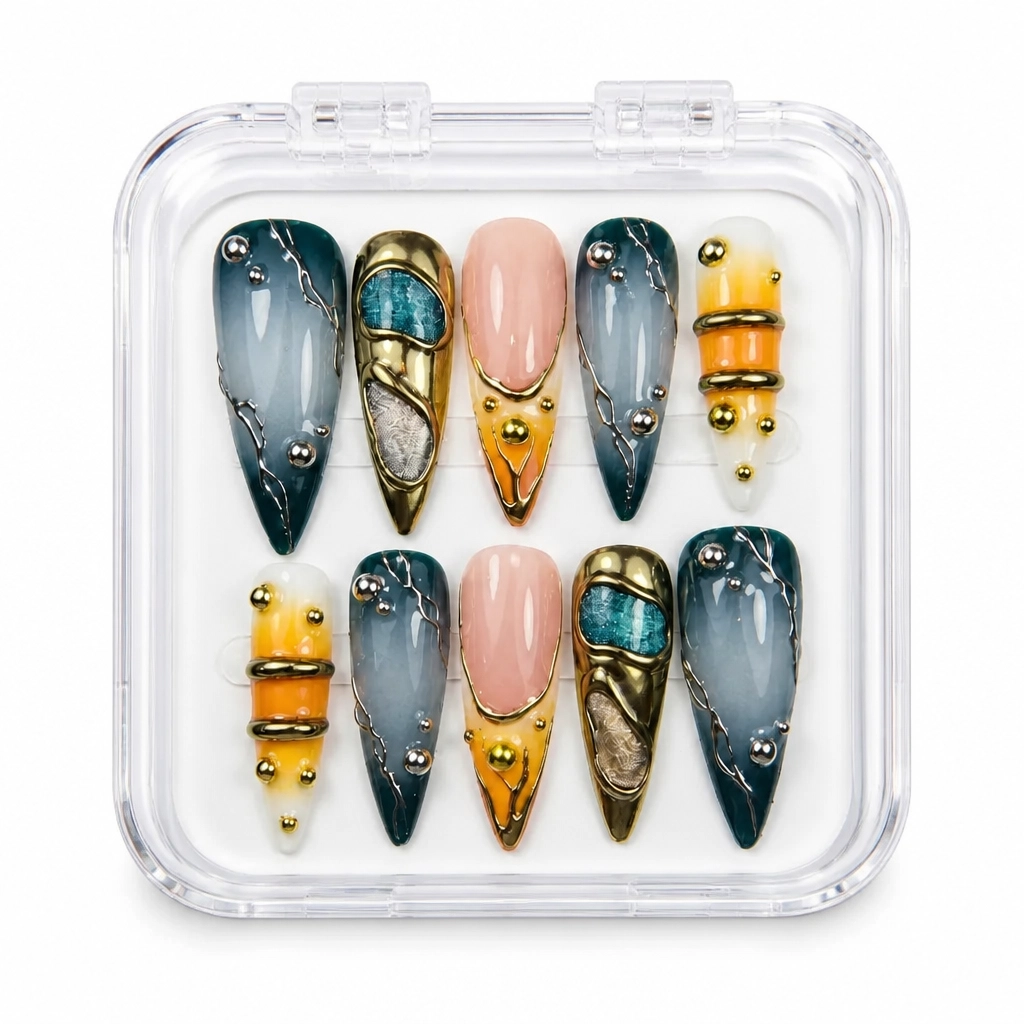 Press-on Nails Wholesale $14.90 Oceanic Gold by Yabe Vietnam